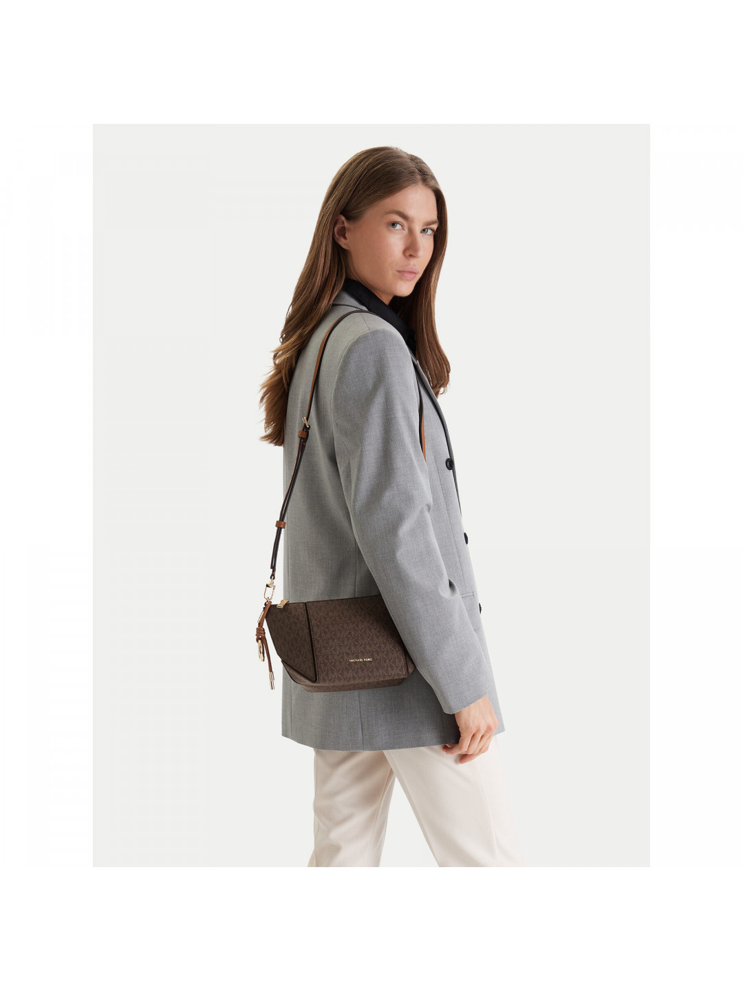 Kabelka MICHAEL Michael Kors Sm Tz Xbody 32R6G9JC1B Hnědá